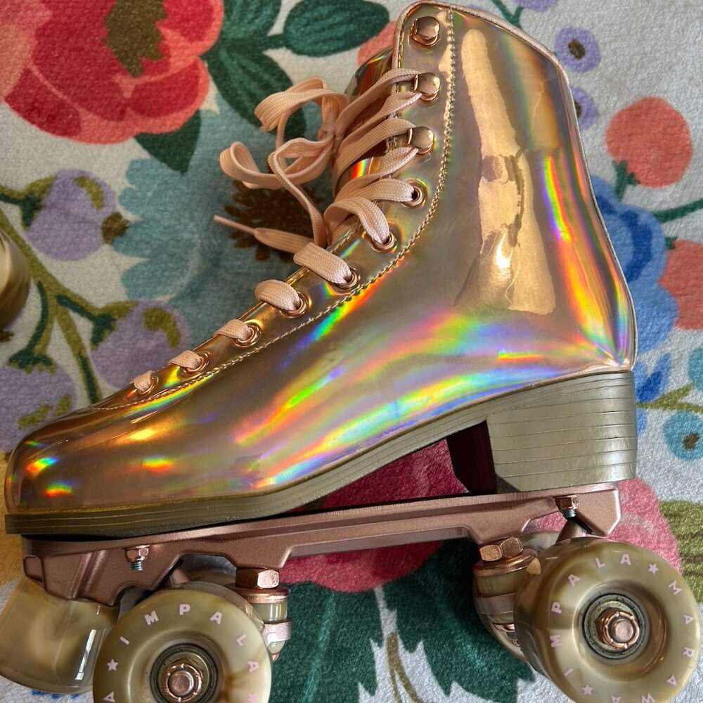 ⭐ Impala Quad Skates – Marawa Rose Holographic Gold | Women’s Size US8 | Worn 2x - Picture 11 of 11